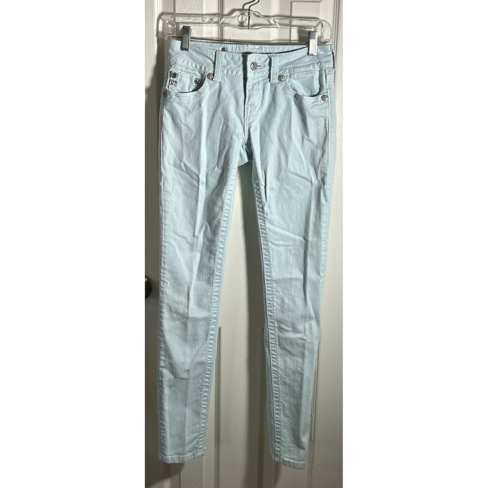 Miss Me Jeans Light Blue‎ Skinny Bling Angel Wings Pockets Size 26 JP5082540